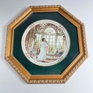Vintage 1997 Trisha Romance Bright Eyes Framed Collector’s Plate Nursery Decor